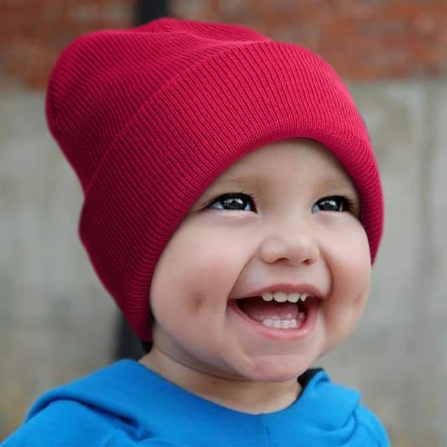 Detalle 2 de DRESHOW toddler beanie kids winter hat (soft knit, double-layer warmth) for ages 6 months to 7 years