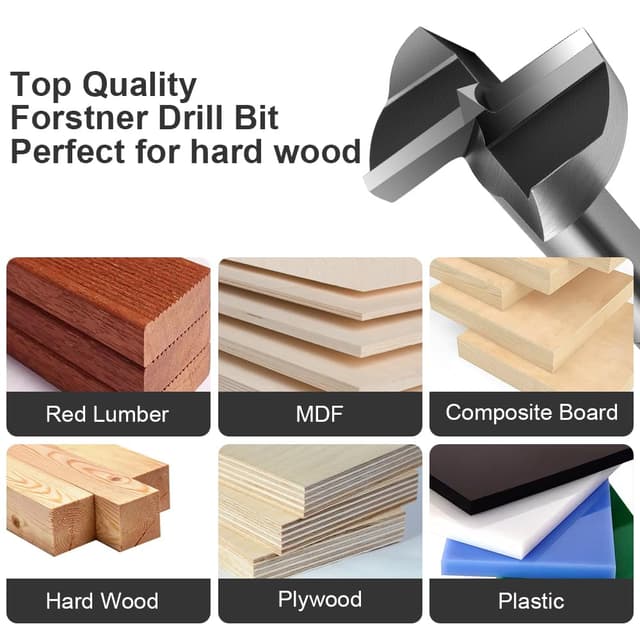 Detalle 2 de flintronic Lot de mèches Forstner 6 pièces 10 à 35 mm (queue ronde) pour bois