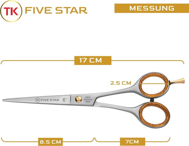 Detalle de TK Five Star Mercury Friseurschere 6 Zoll