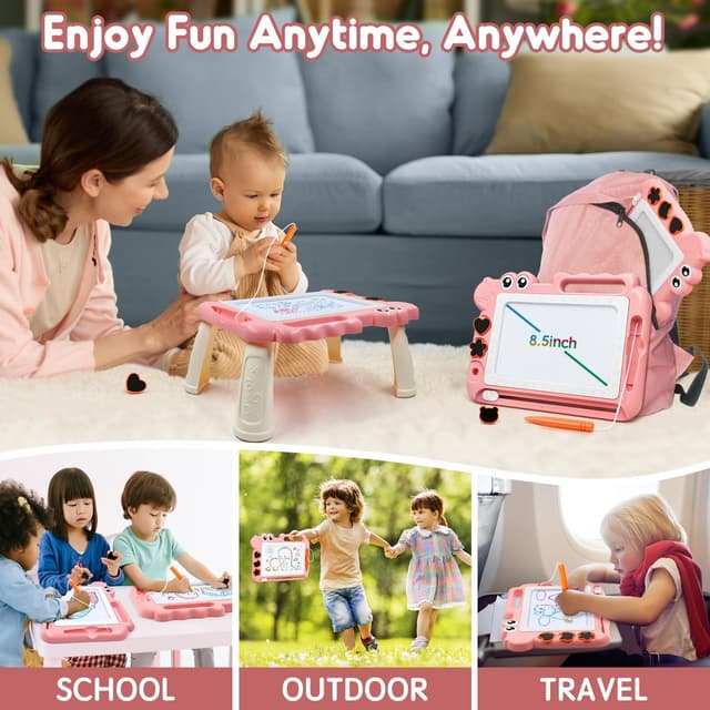 Detalle de AiTuiTui Dinosaurier-Magnettafel mit abnehmbaren Beinen – Zaubertafel-Reisespielzeug fürs Zeichnen ab 3 Jahren