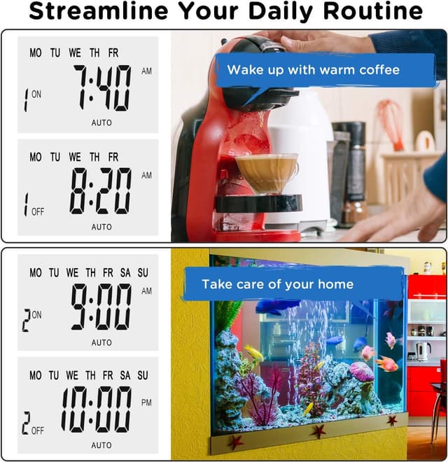 Thumbnail 2 de NOVKIT Digital Security Timer Plug 2-pack, 13A ⏲