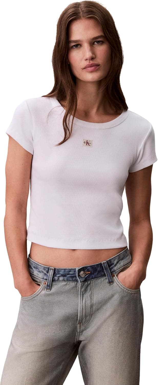 Thumbnail 6 de Calvin Klein Women’s Short Sleeve Round Neck Rib Baby Tee