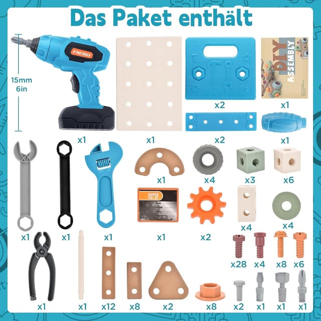 Thumbnail 2 de GAGAKU Akkuschrauber Kinder 120-teiliges Set