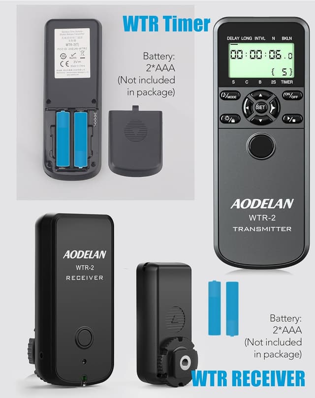 Thumbnail 3 de AODELAN WTR-2 Wireless Shutter Release 60M