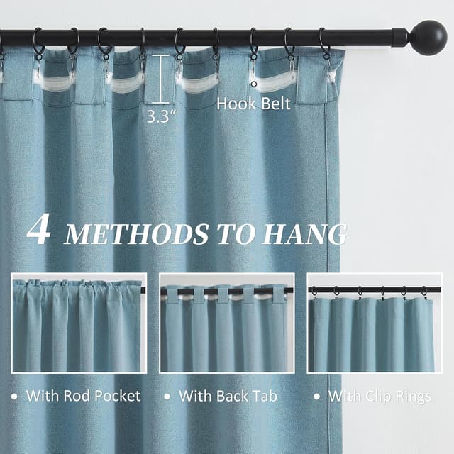 Thumbnail 2 de KEQIAOSUOCAI 108-inch blackout curtains 2 panels 🪟