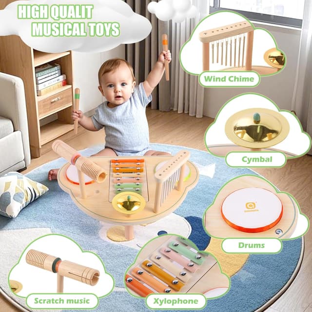 Thumbnail 2 de Asweets Holz Kindertrommel Set 3–7 Jahre