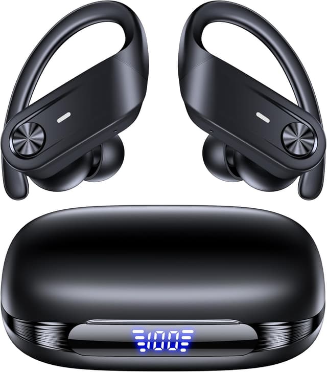 Detalle de Hybrid Active Noise Cancelling Wireless Ear Buds with Transparency Mode, 80 Hrs Playtime, Bluetooth 5.4 & Earhooks