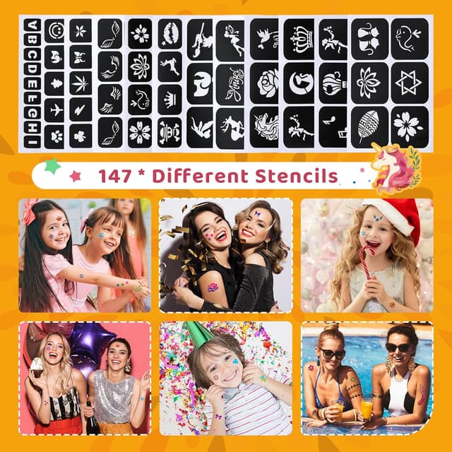 Thumbnail 3 de Bledras Temporary Glitter Tattoo 30 Colori Kit