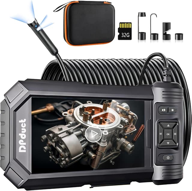 Imagen de DPduct Endoskopkamera mit Licht: Dual-Lens Inspektionskamera (10 m) mit 5,0-Zoll-IPS-Display en OfertitasTOP