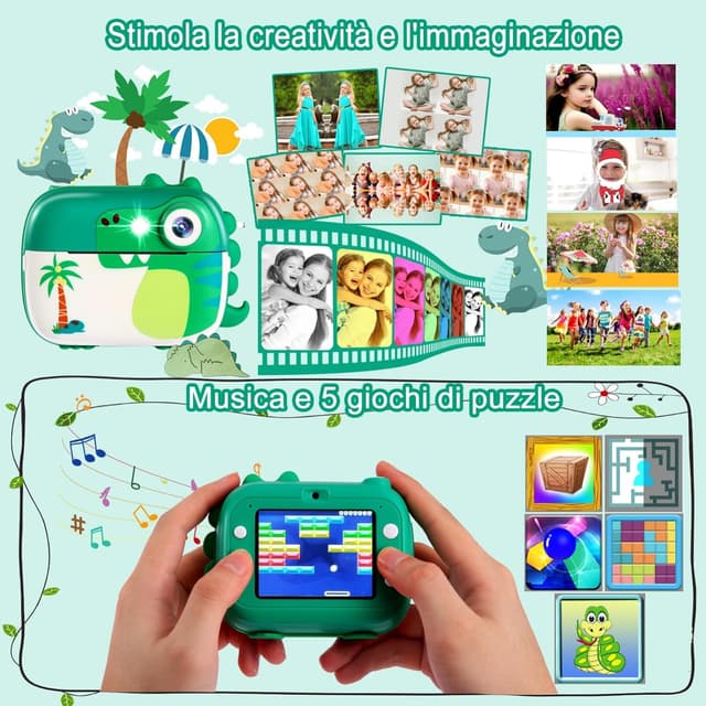 Thumbnail 4 de ARNSSIEN M3 macchina fotografica istantanea 1080P 2,4" per bambini