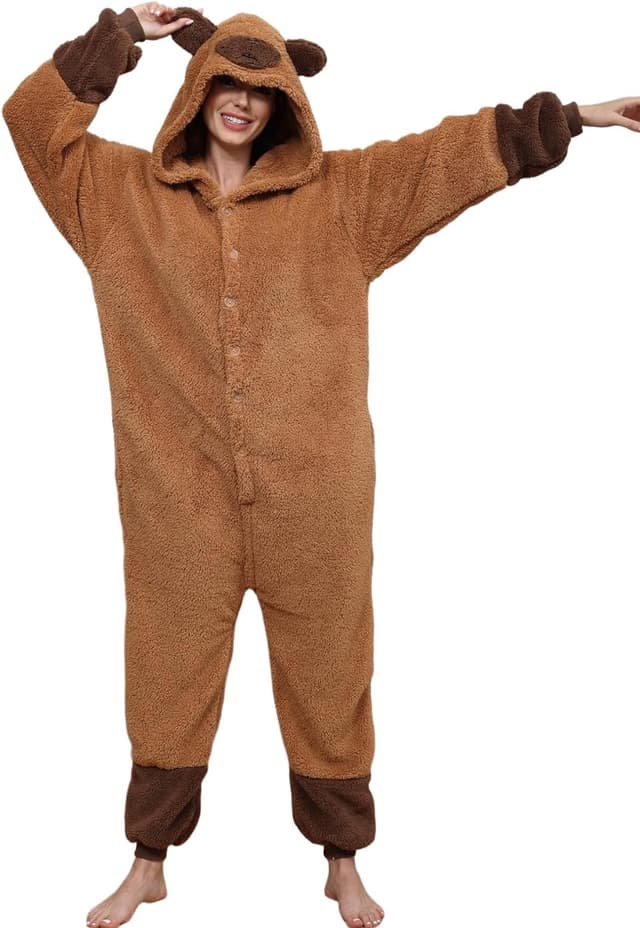 Detalle de chuangminghangqi Tier-Einteiler mit Knopf Erwachsene