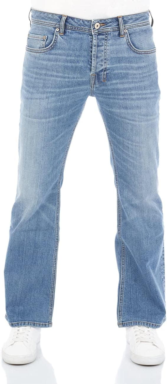 Detalle de LTB Jeans Herren Stretch Timor Bootcut-Jeans in Denim Blau/Schwarz