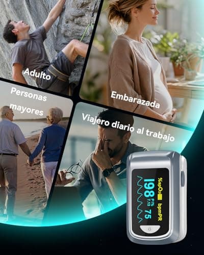 Thumbnail 6 de HealthTree oxímetro de pulso de dedo con pantalla OLED y lectura rápida de SpO2 y frecuencia cardiaca