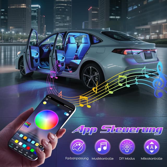 Detalle de Winzwon Ambientebeleuchtung Auto 16 Mio Farben