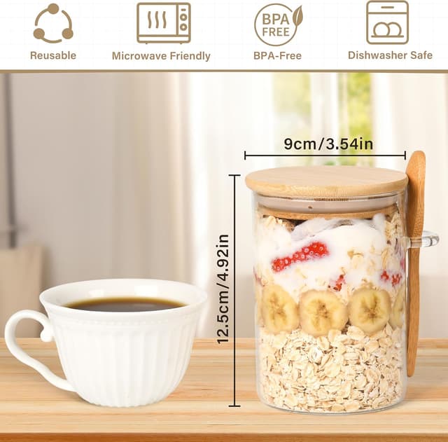 Thumbnail 5 de Overnight Oats Containers 18oz, 4-Pack 🥣