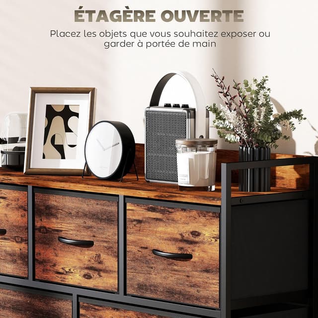 Thumbnail 4 de HOMCOM Commode 5 tiroirs en Tissu Pliables