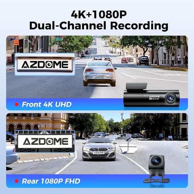 Detalle 2 de AZDOME 4K Dash Cam Front and Rear 64GB