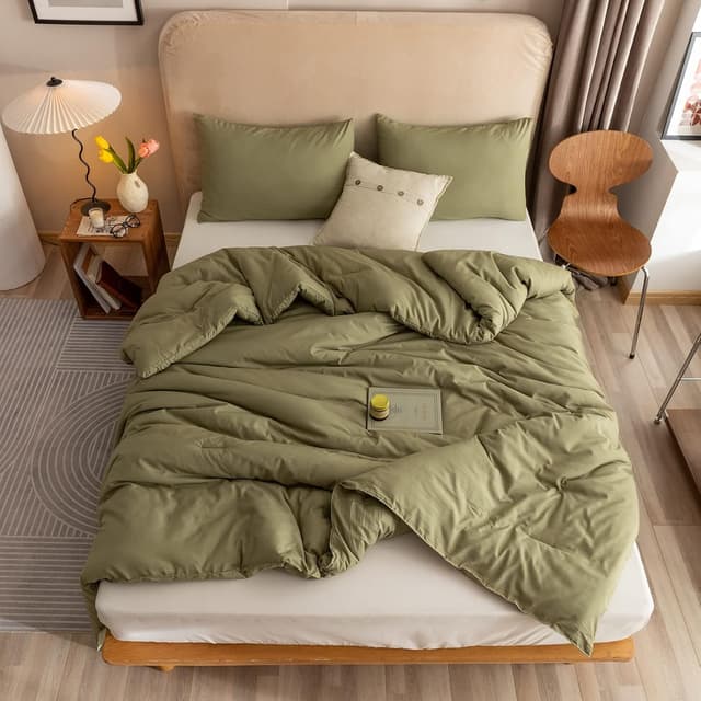 Thumbnail 4 de ROSGONIA Queen Olive Green Quilt Set, 3-Piece