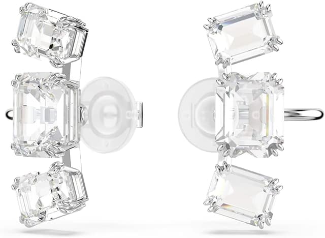 Detalle 2 de Swarovski Millenia pendientes clip talla octogonal blanco