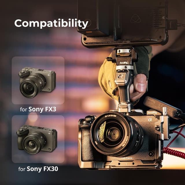 Thumbnail 6 de SMALLRIG FX3 / FX30 HawkLock Schnellverschluss-Kamerakäfig-Kit mit Kabelklemme und QR Cold Shoe NATO-Schiene