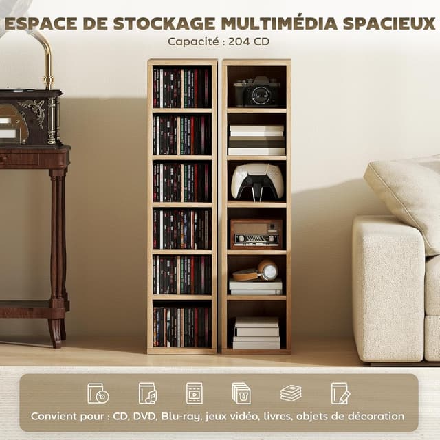 Thumbnail 3 de HOMCOM Lot de 2 étagères colonne 204 CD