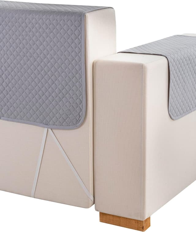 Detalle 2 de Copridivano Todocama imbottito e traspirante per chaise sinistra, grigio chiaro, 240 cm