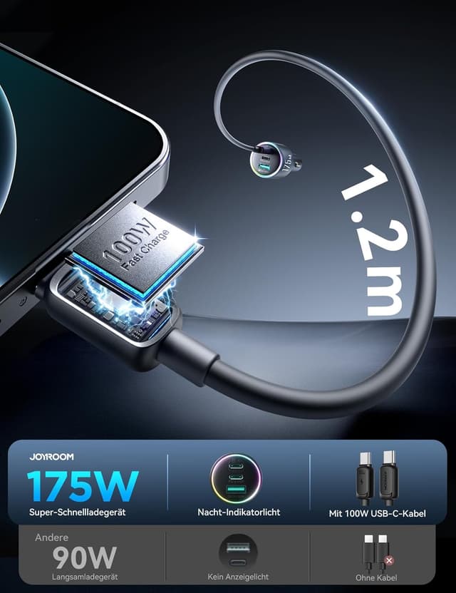 Thumbnail 4 de JOYROOM 175W 3‑Port Zigarettenanzünder Ladegerät