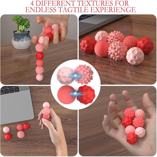 Thumbnail 4 de 8 Stück Magnetische Fidget Toys Silikon Rosa