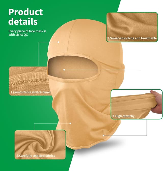 Detalle de LONGKING Sturmhaube / Skimaske (Balaclava) mit UV- und Windschutz für Damen & Herren