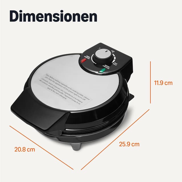 Thumbnail 4 de Amazon Basics Belgisches Waffeleisen 20 cm Keramik-Antihaftplatte