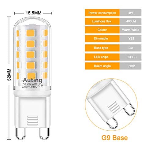 Thumbnail 1 de Auting Bombillas LED G9 Regulables, 4W, 10 Unidades