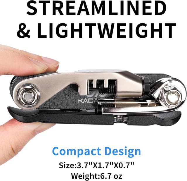 Detalle de Multifunction Bicycle Tool Set 15-in-1 (Black) with Hex Wrenches, T25 Torx, Chain Tool & Spoke Wrenches