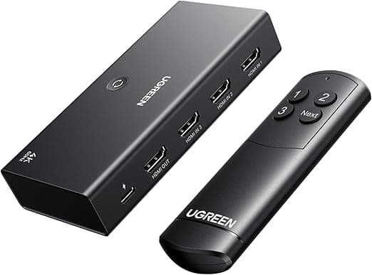 Detalle de UGREEN HDMI Switch 4K 60Hz con Control Remoto para TV y Consolas