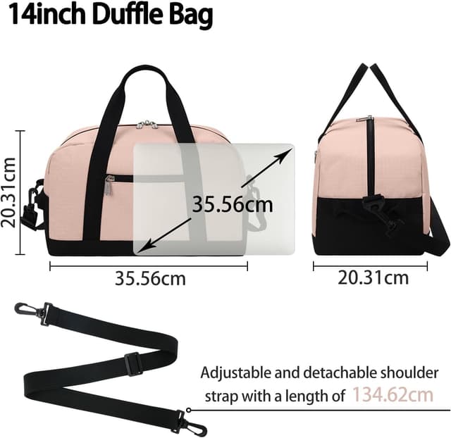 Detalle de YoKelly Mini Reisetasche Sporttasche 18L „Small Duffel Bag XS“ (rosa), Schulsport- & Weekender-Bag