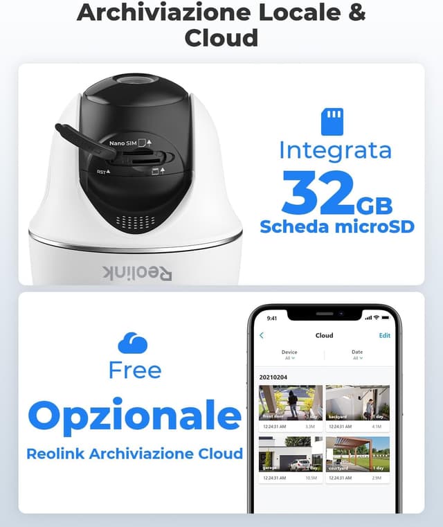 Thumbnail 6 de Reolink 3G/4G LTE Telecamera SIM con microSD 32 GB, 5MP 360° PTZ e pannello solare