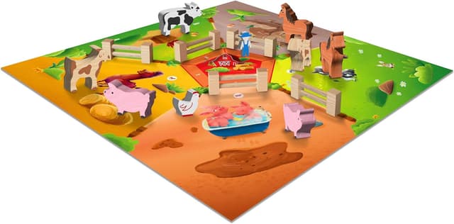 Detalle 2 de Pancake Games Chaos auf dem Bauernhof 20 Holztiere