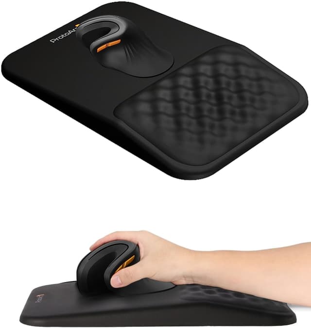 Detalle de ProtoArc MP50 Mauspad mit Handgelenkauflage – PU-Leder, Memory-Schaum & rutschfeste Basis