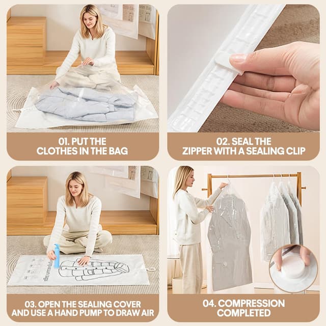Detalle 2 de Bolsas al vacío para ropa y edredones 🧳 Ahorradoras de espacio