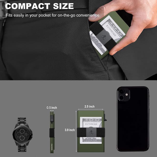 Thumbnail 5 de SEMORID Slim Aluminum Card Holder Wallet holds 12+ cards 💼
