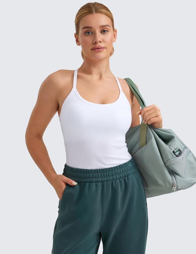 Detalle de CRZ YOGA canotta sportiva donna incrociata: top fitness leggero traspirante per yoga e running