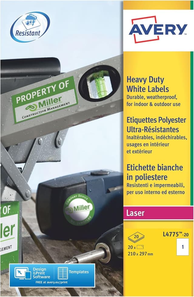 Detalle de Avery L4775 Étiquettes adhésives 210x297