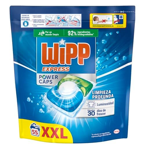 Detalle de Wipp Express Power Caps 55 dosis detergente para lavadora