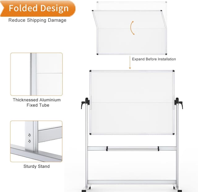 Thumbnail 4 de VIZ-PRO Tableau blanc double face 120x120 cm