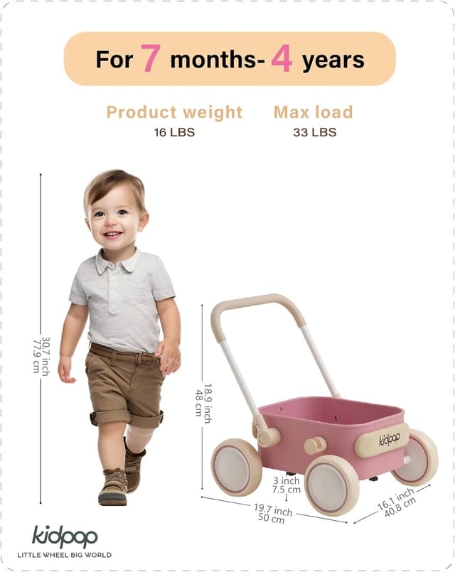 Thumbnail 2 de PULA Baby Push Walker for 6–12 Months 🚼