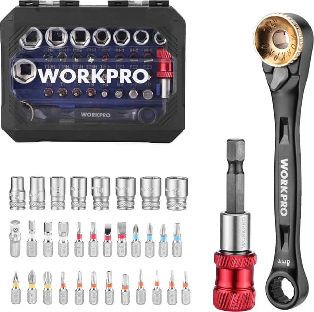 Imagen de WORKPRO 34 Pezzi Mini Set Chiavi a Bussola 1/4 en OfertitasTOP