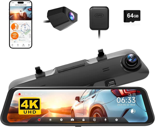 Detalle de WOLFBOX G850 12" 4K Mirror Dash Cam