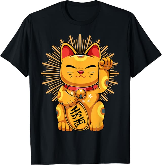 Detalle de Maneki Neko Chat Chanceux T-Shirt