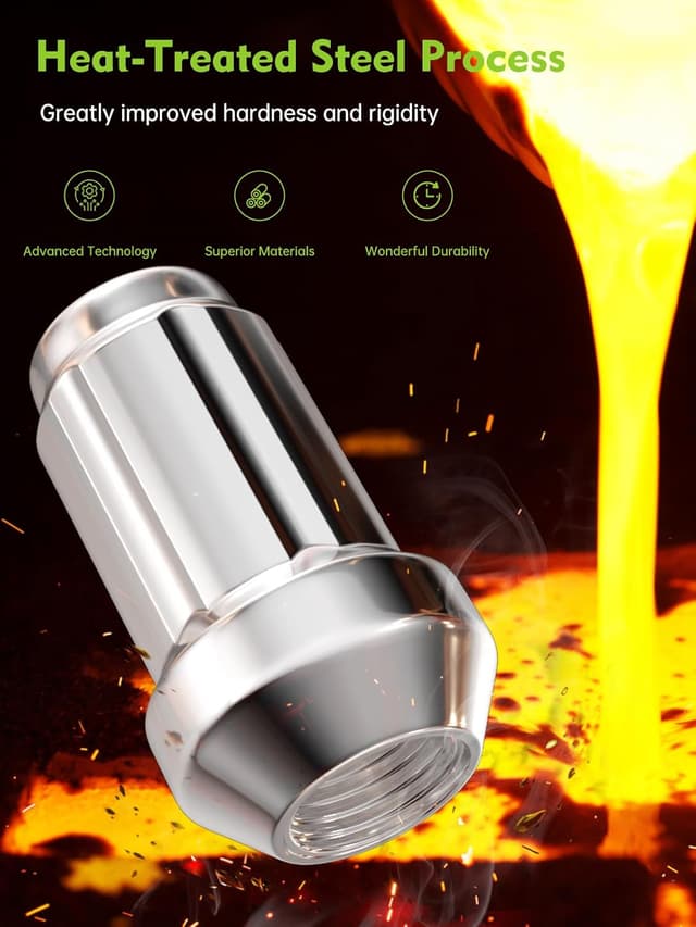 Detalle de AUTOPTIM 24pcs M12x1.25 Spline Lug Nuts (Closed End, Chrome) for Select Nissan Armada, Titan & Xterra