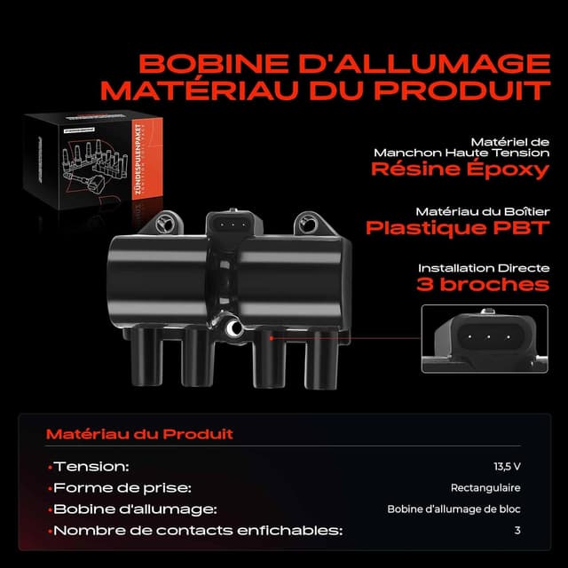 Detalle de Bobine d'allumage 3-pôle Frankberg pour voitures