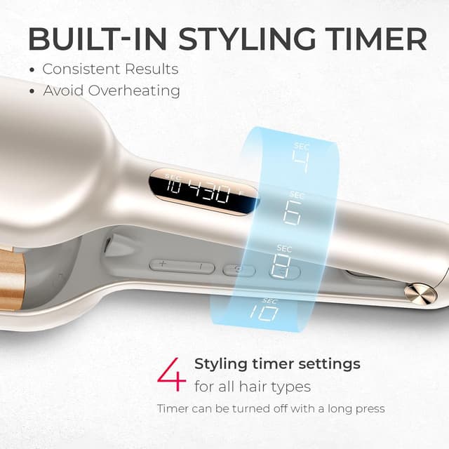 Detalle de TYMO ROVY 32mm Hair Waver Crimper – ionic wave curling iron with ceramic tourmaline barrel